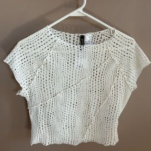 Ivory Crochet Top - L - NWT